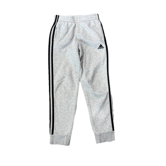 Adidas 3 Stripe Fleece Joggers In Gray Size YM