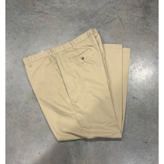 Lee Total Freedom Relaxed Fit Mens Khaki Pants 42 X 32 Cotton Blend