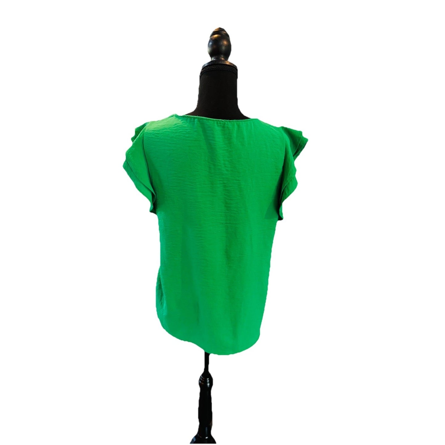 Les Amis Green Blouse Short Sleeve Size Small
