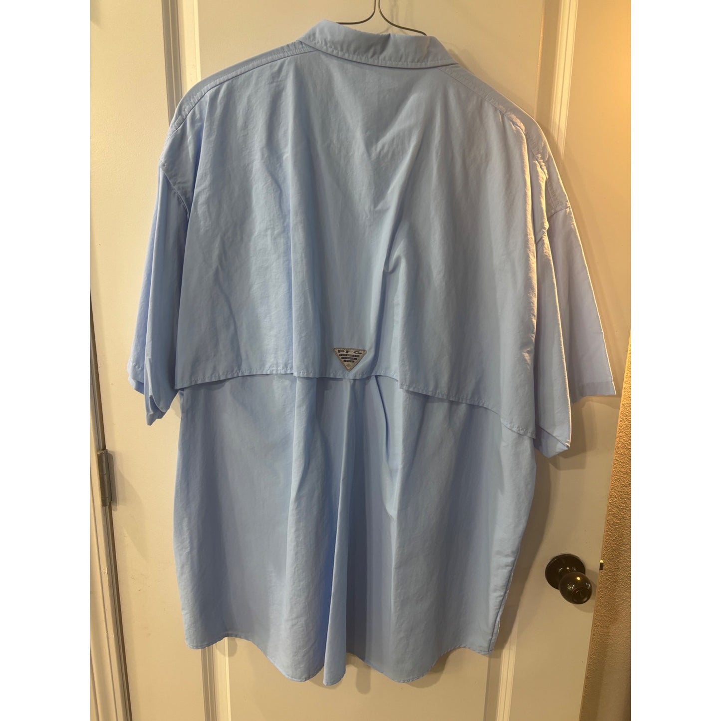 Columbia Mens PFG Bahama II Short Sleeve Shirt 4XLT Sky Blue Lightweight Fishing Shirt