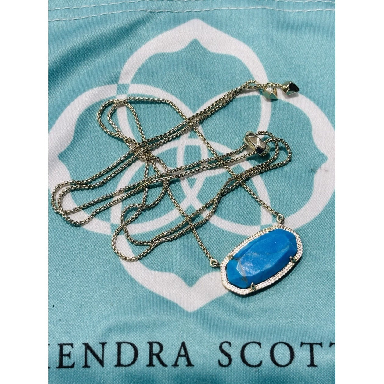 Kendra Scott Gold Dylan Necklace In Turquoise