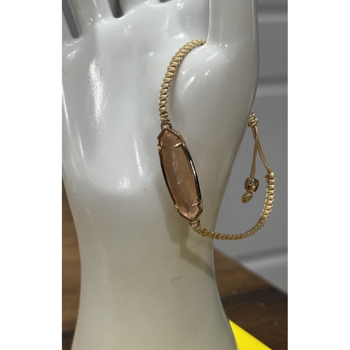 Kendra Scott Tan Corded Braided Friendship Bracelet With Champagne Stone