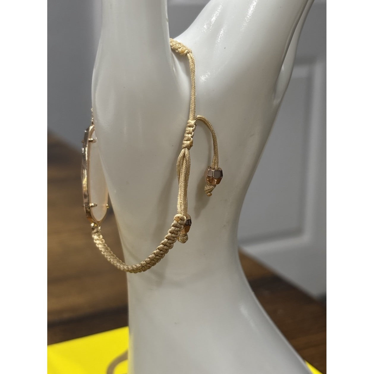 Kendra Scott Tan Corded Braided Friendship Bracelet With Champagne Stone