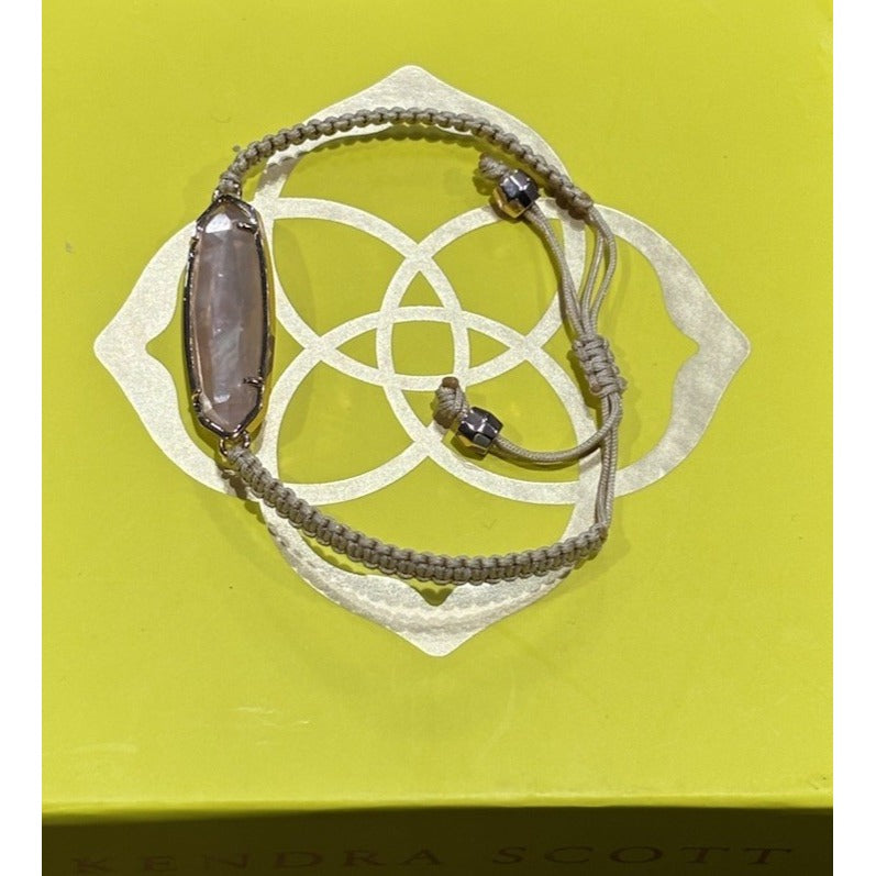 Kendra Scott Tan Corded Braided Friendship Bracelet With Champagne Stone