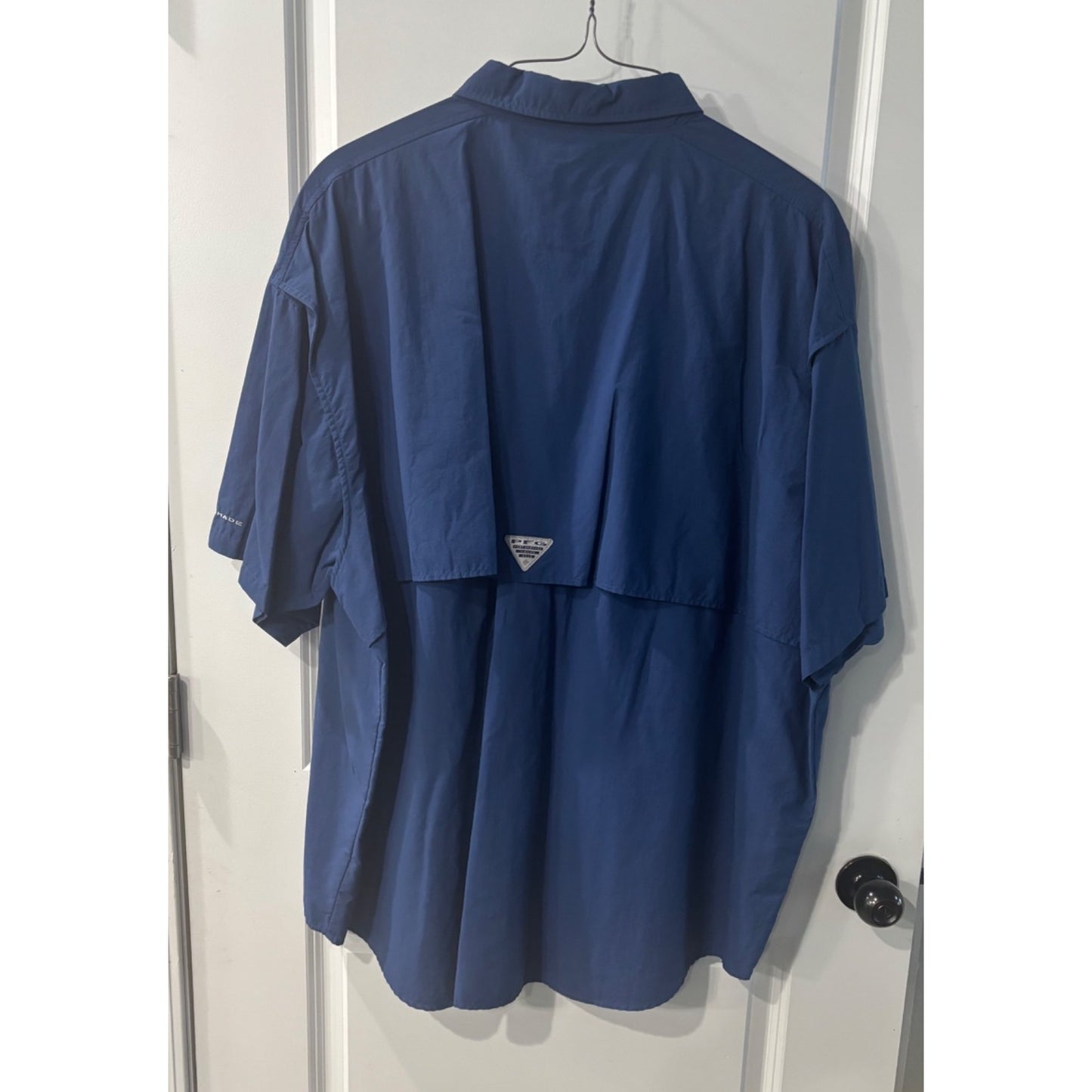 Columbia Mens PFG Bahama II Blue Short-Sleeve Button-Down Fishing Shirt Size 4XLT