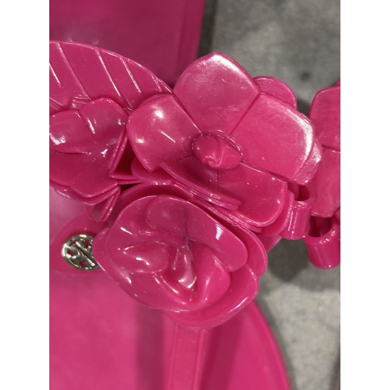 Tory Burch Hot Pink Blossom Jelly Sandals Size 8
