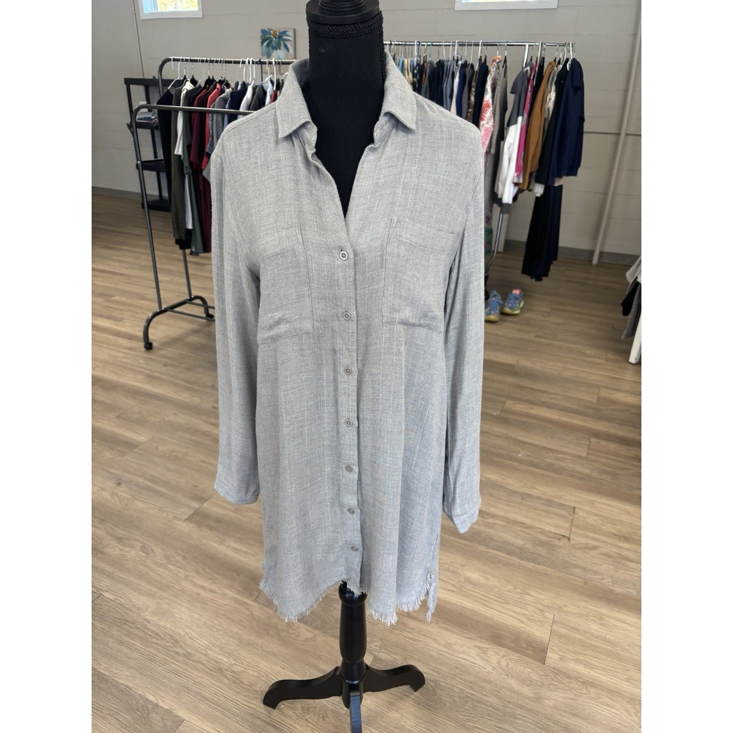 Chelsea & violet Gray Shirt Dress Very Soft Size XS