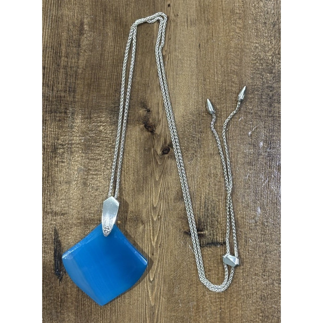 Blue Kendra Scott Gold Aislinn Necklace Teal Agate Adjustable