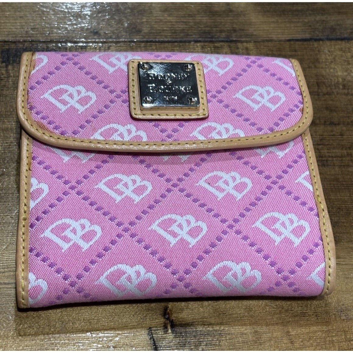 Dooney and Bourke Wallet Pink And Purple Canvas NWT