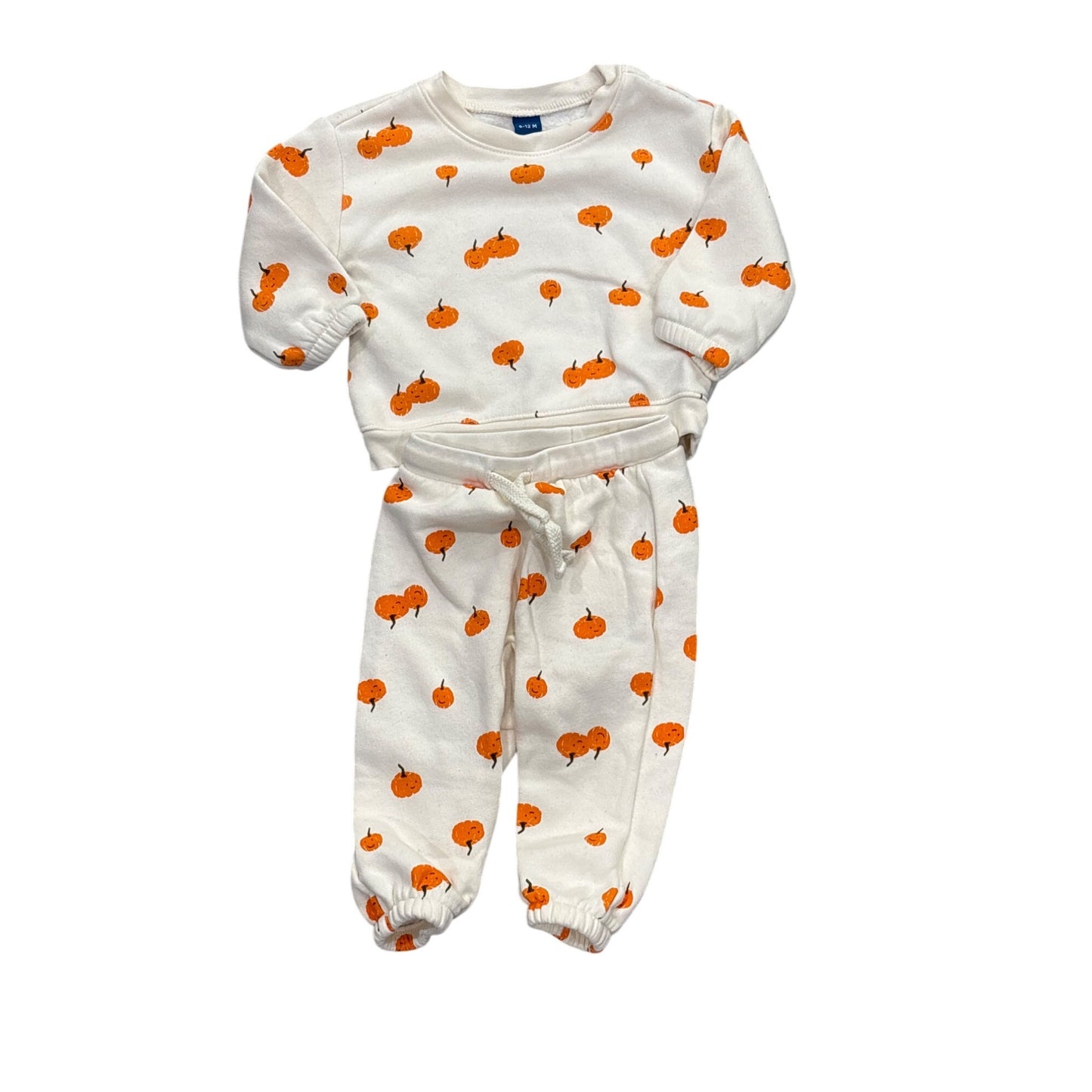 Old Navy Baby Pumpkin Print Sweatshirt & Jogger Set 6-12M Cotton