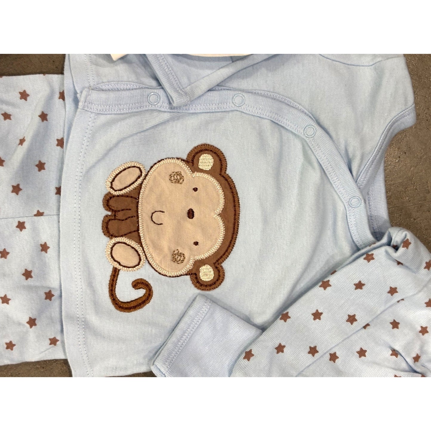 Geranimals Baby Boys Dinosaur & Monkey 4-Piece Pajama Set With Hats size newborn