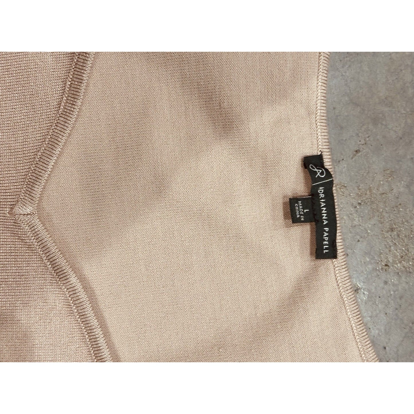 adrianna papell Sheer Ballon Sleeve Sweater In Blush Size Large