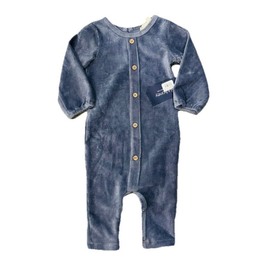 NWT Mabel + Honey Skylar Brothers Soft Blue Romper Baby Boy Size 12m