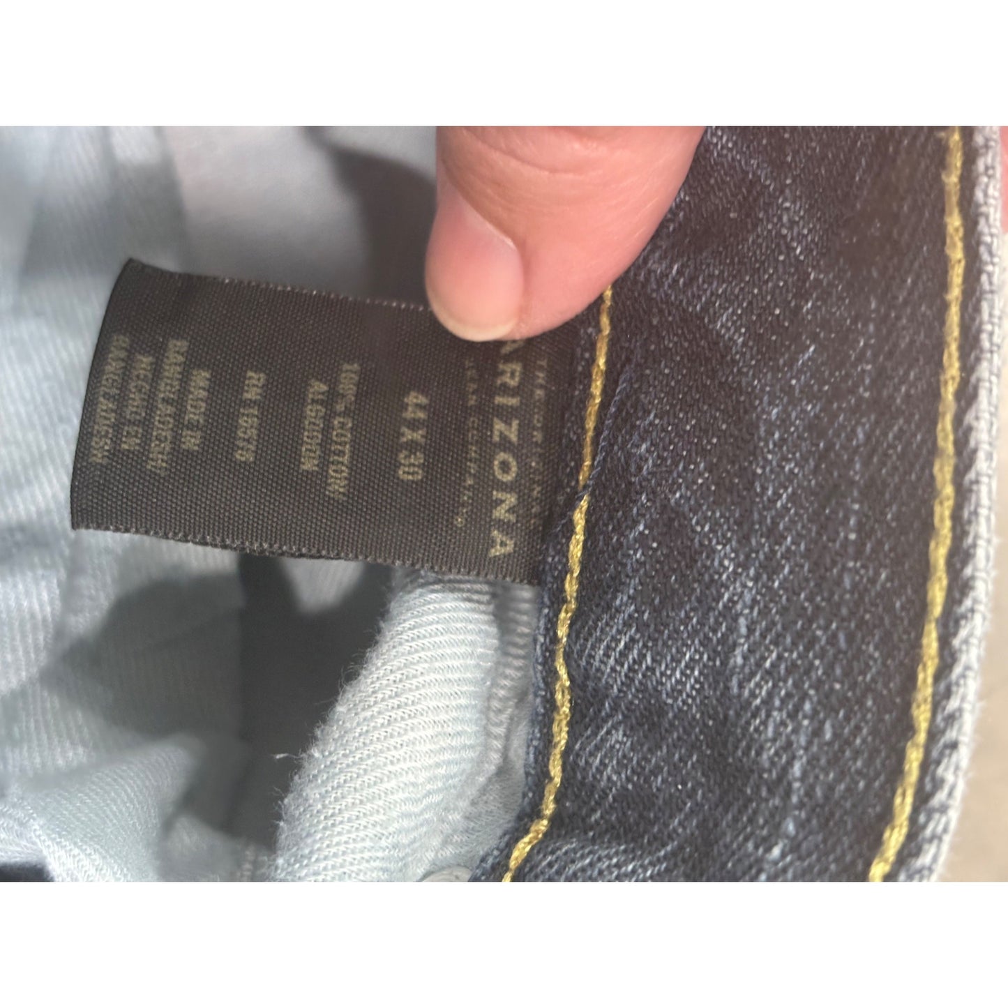 Arizona Mens Relaxed Fit Jeans 44x30 Blue Denim 100% Cotton Authentic Jeanswear