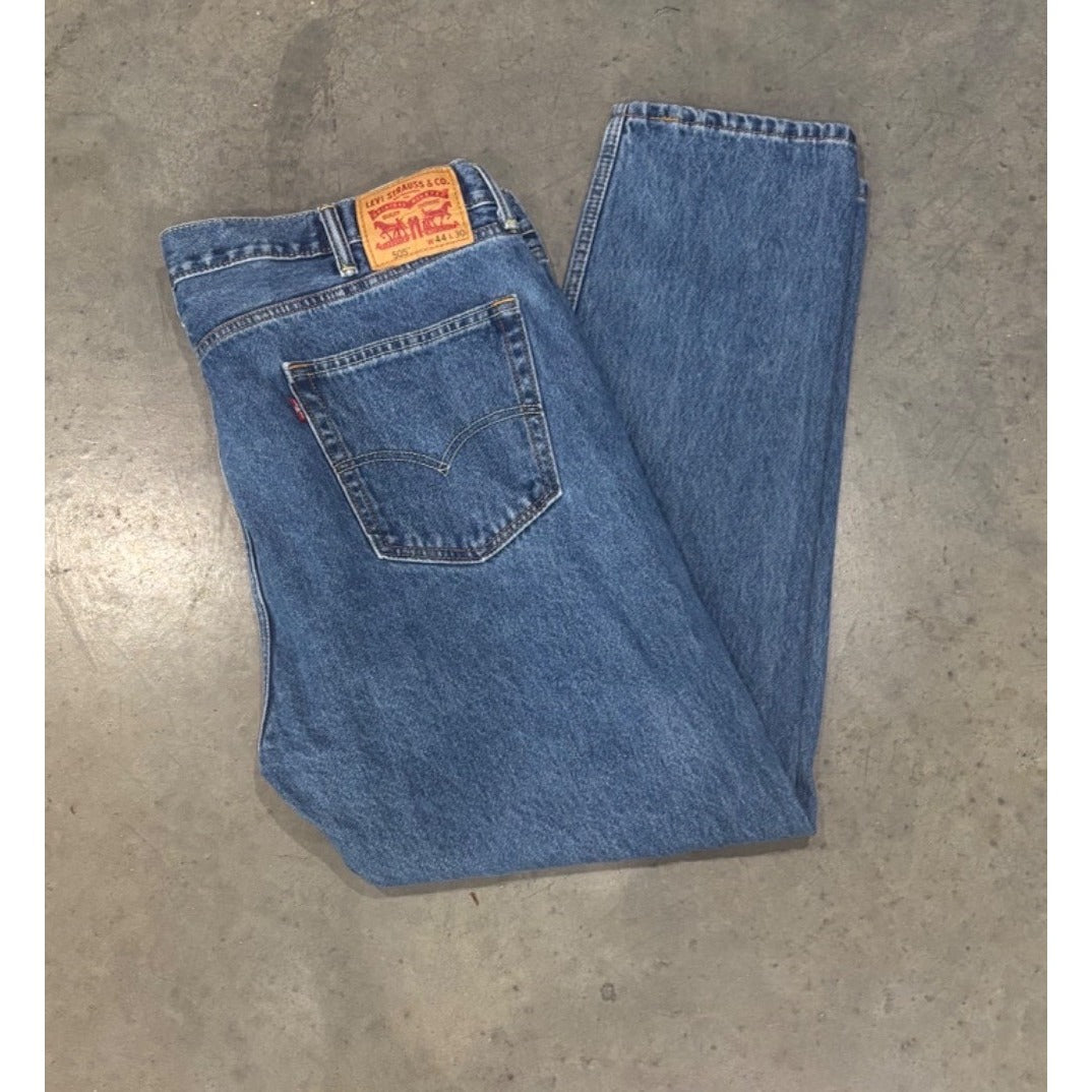 Levis 505 Blue Denim Men’s Straight Fit Jeans W44 L30